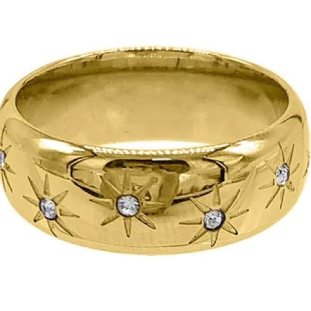 ADORNIA 14k Gold Plated Cosmos Ring Stars Band Rhinestones Nordstrom Moon